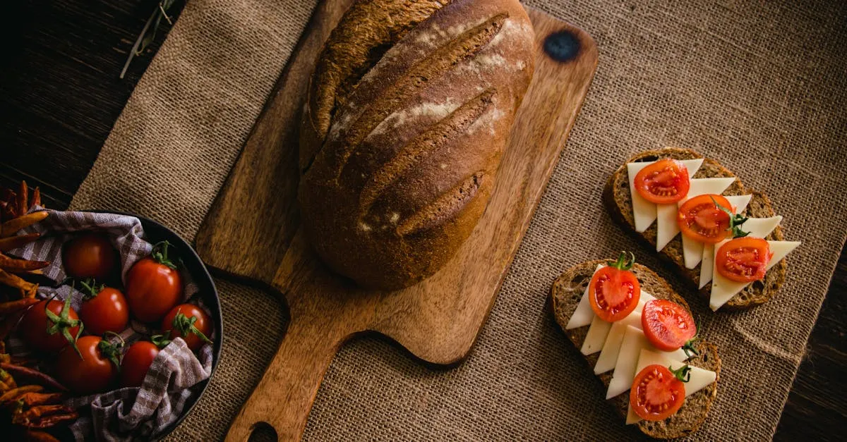Brood op een houten plank